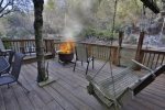 Fire pit and porch swing